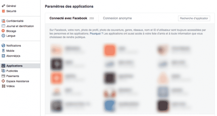 Applications Facebook