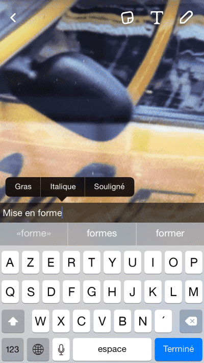 Mise en forme Texte Snapchat