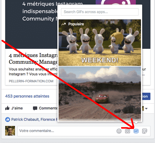 GIF commentaire Facebook