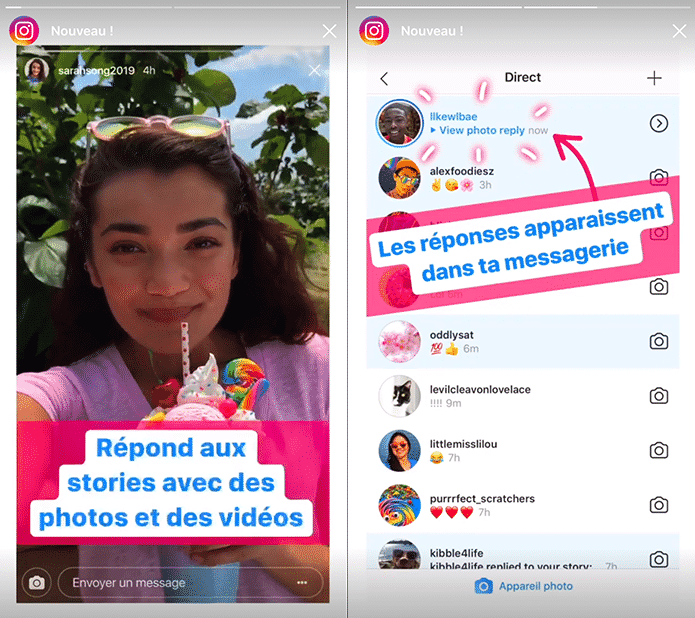 Reponse Story Instagram