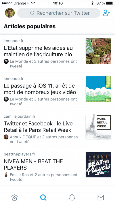 Articles Populaires Twitter